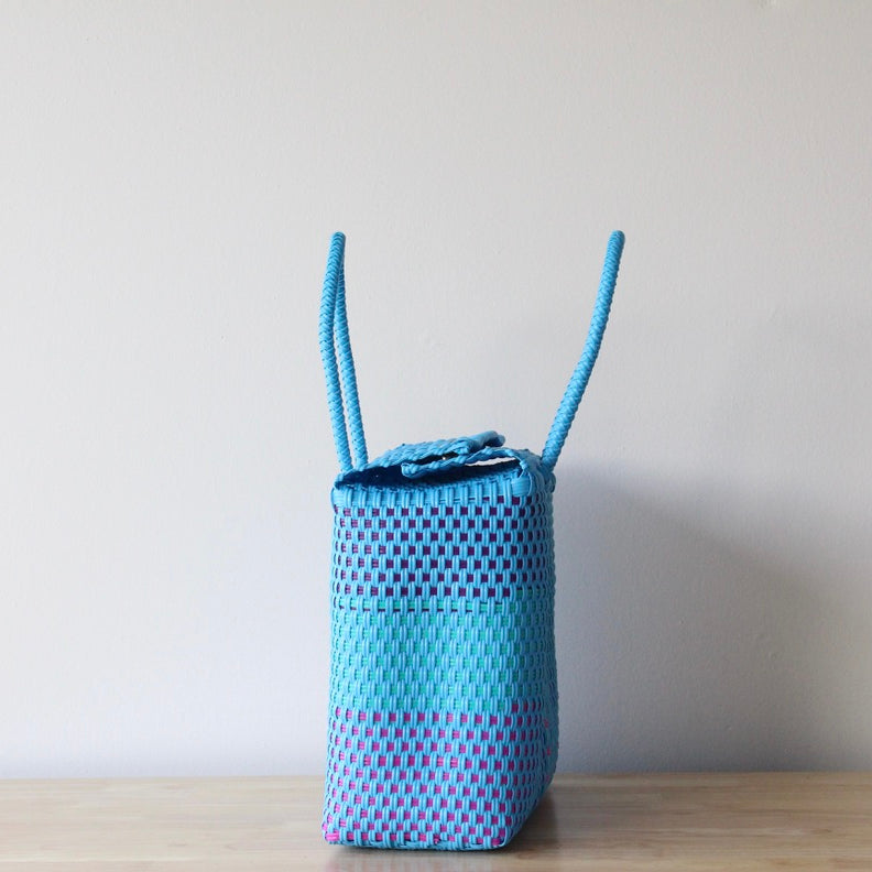 Everyday handwoven tote bag with snap closure