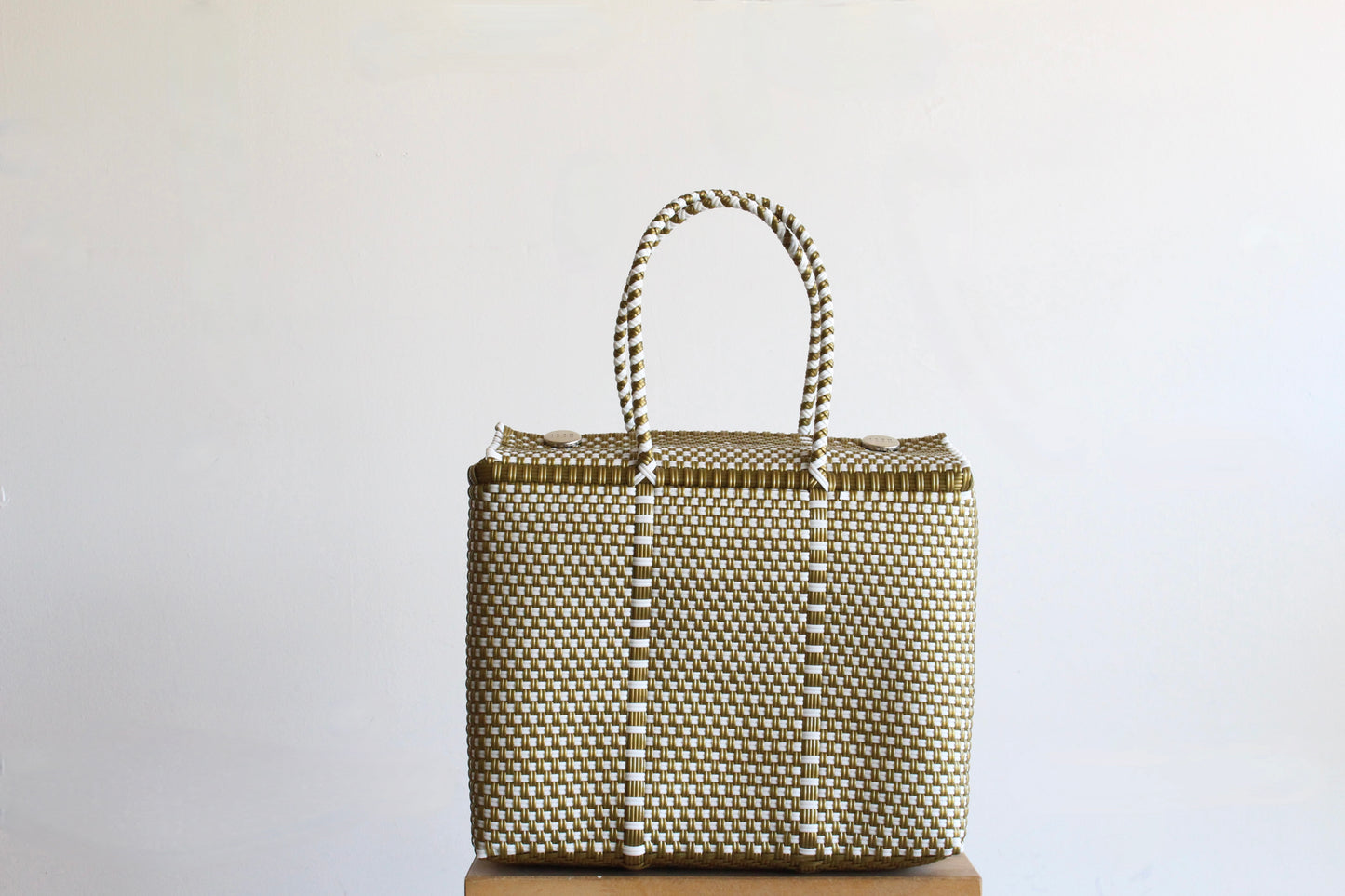 Gold and White MexiMexi Handbag