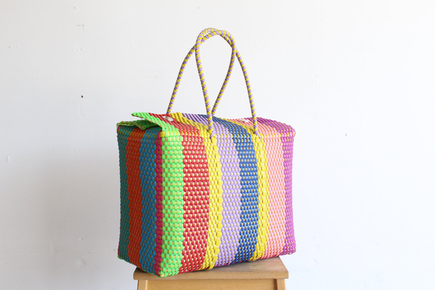 Colorful Handwoven Mexican Basket by MexiMexi