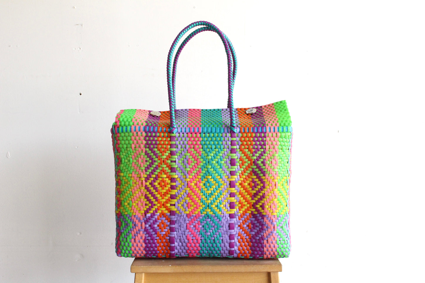 Colorful Handwoven Mexican Basket by MexiMexi