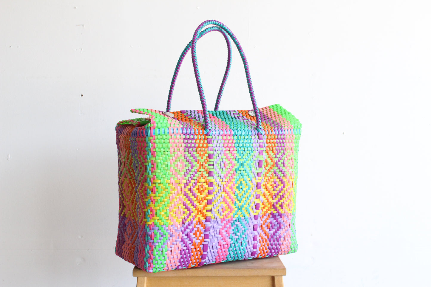 Colorful Handwoven Mexican Basket by MexiMexi