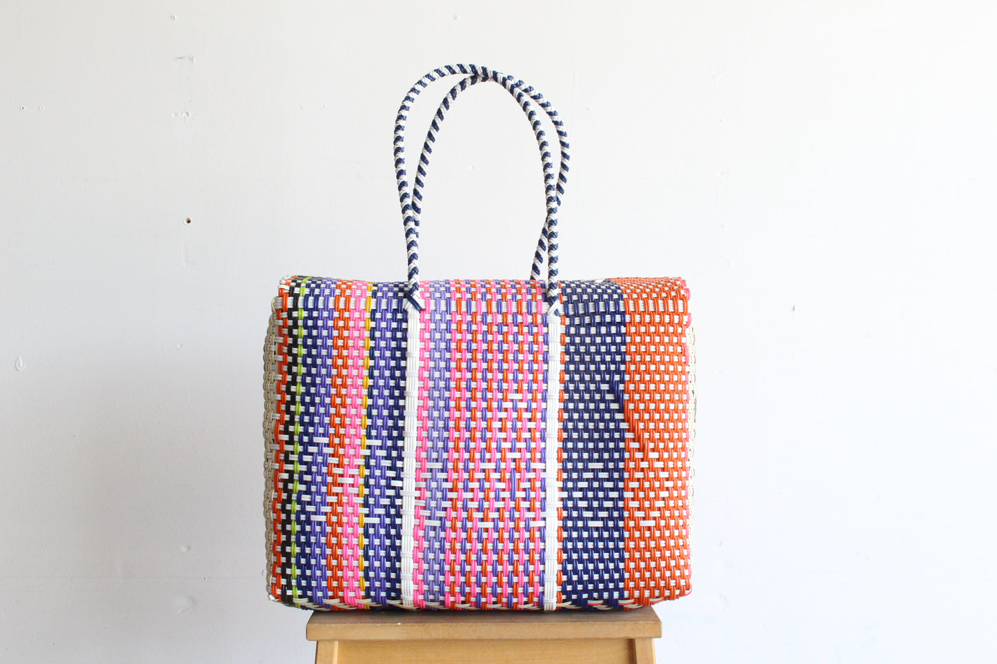 Colorful Handwoven Mexican Basket by MexiMexi