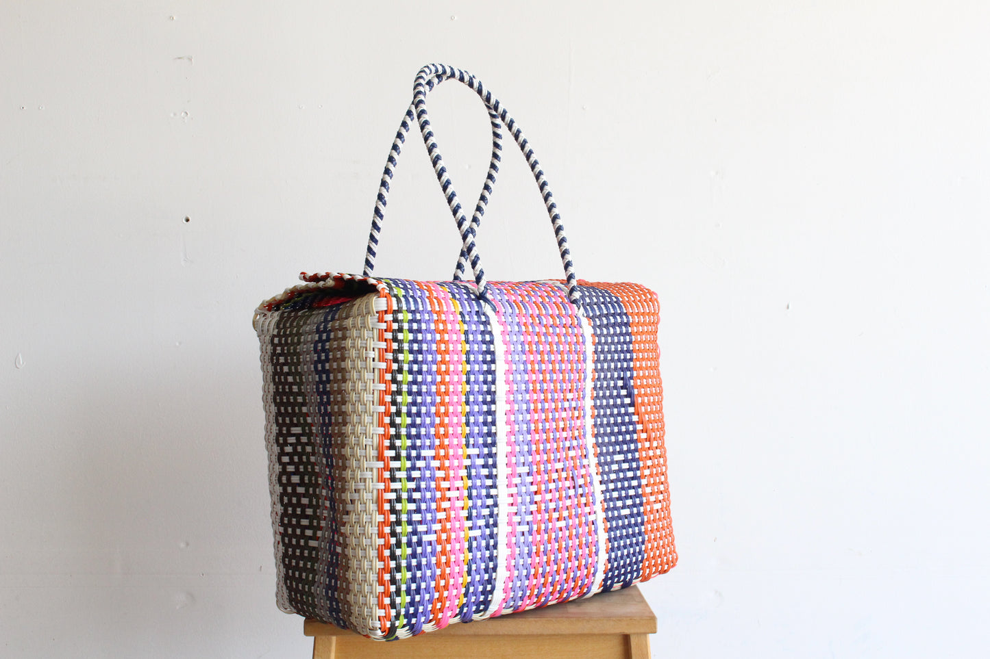 Colorful Handwoven Mexican Basket by MexiMexi