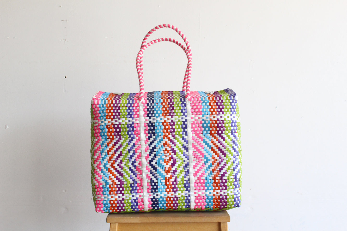 Colorful Handwoven Mexican Basket by MexiMexi