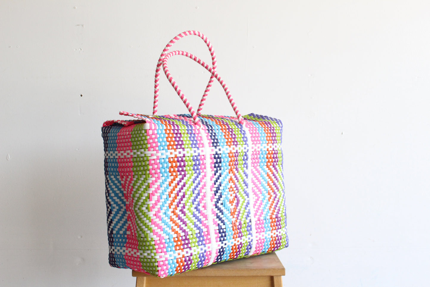 Colorful Handwoven Mexican Basket by MexiMexi
