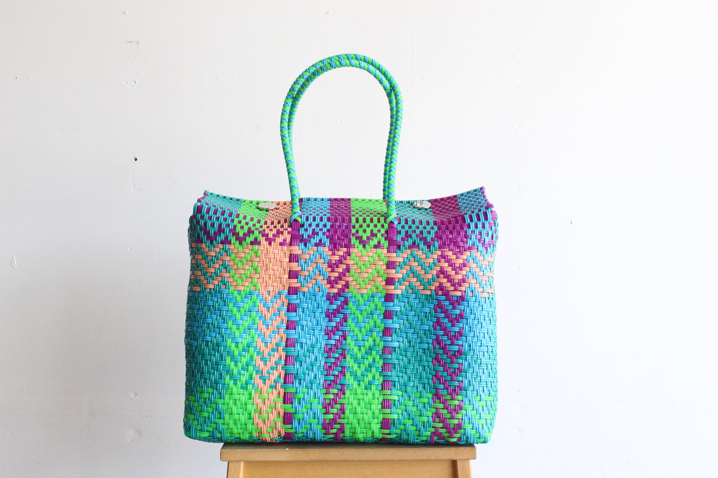 Colorful Handwoven Mexican Basket by MexiMexi