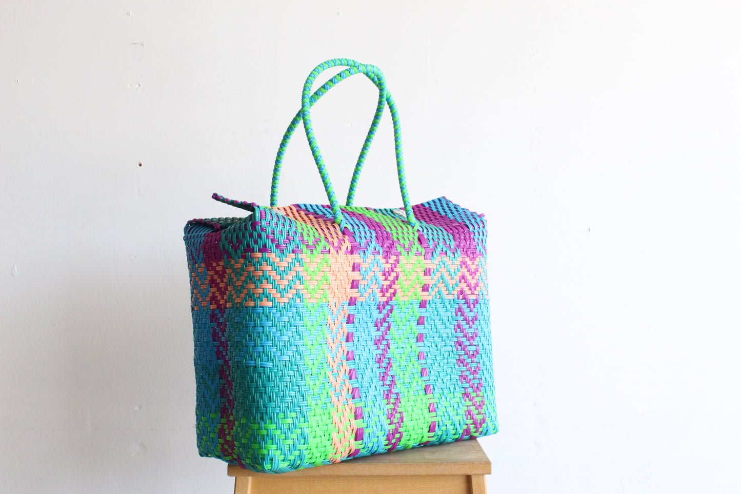 Colorful Handwoven Mexican Basket by MexiMexi