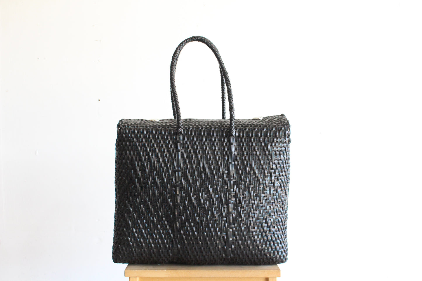 Black Handwoven Mexican Basket by MexiMexi
