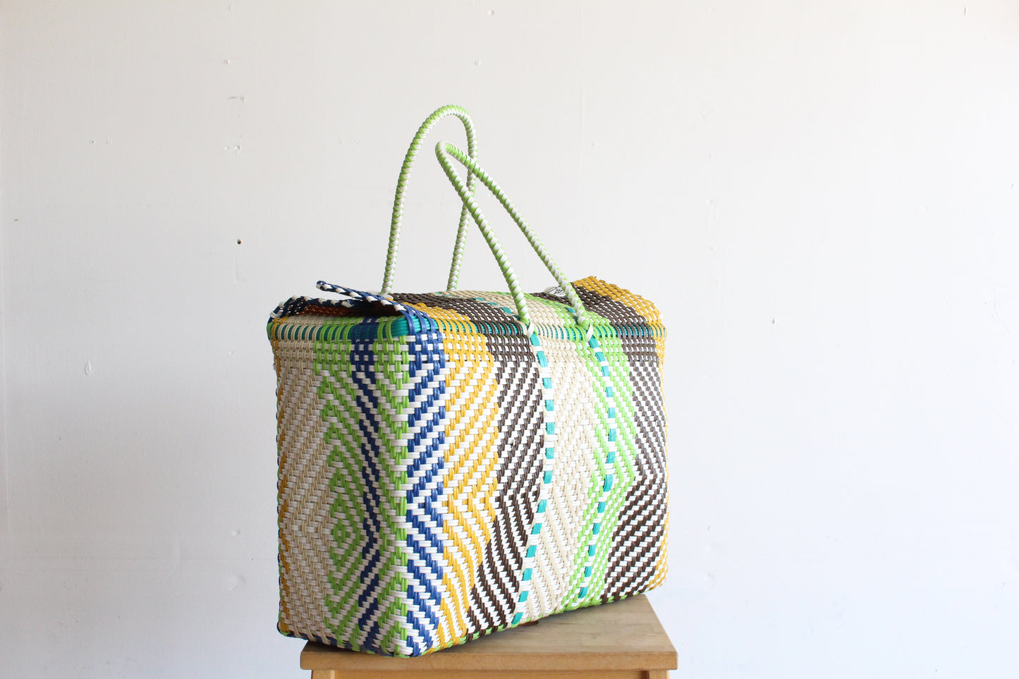 Colorful Handwoven Mexican Basket by MexiMexi