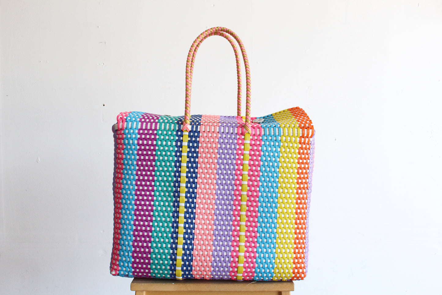 Colorful Handwoven Mexican Basket by MexiMexi