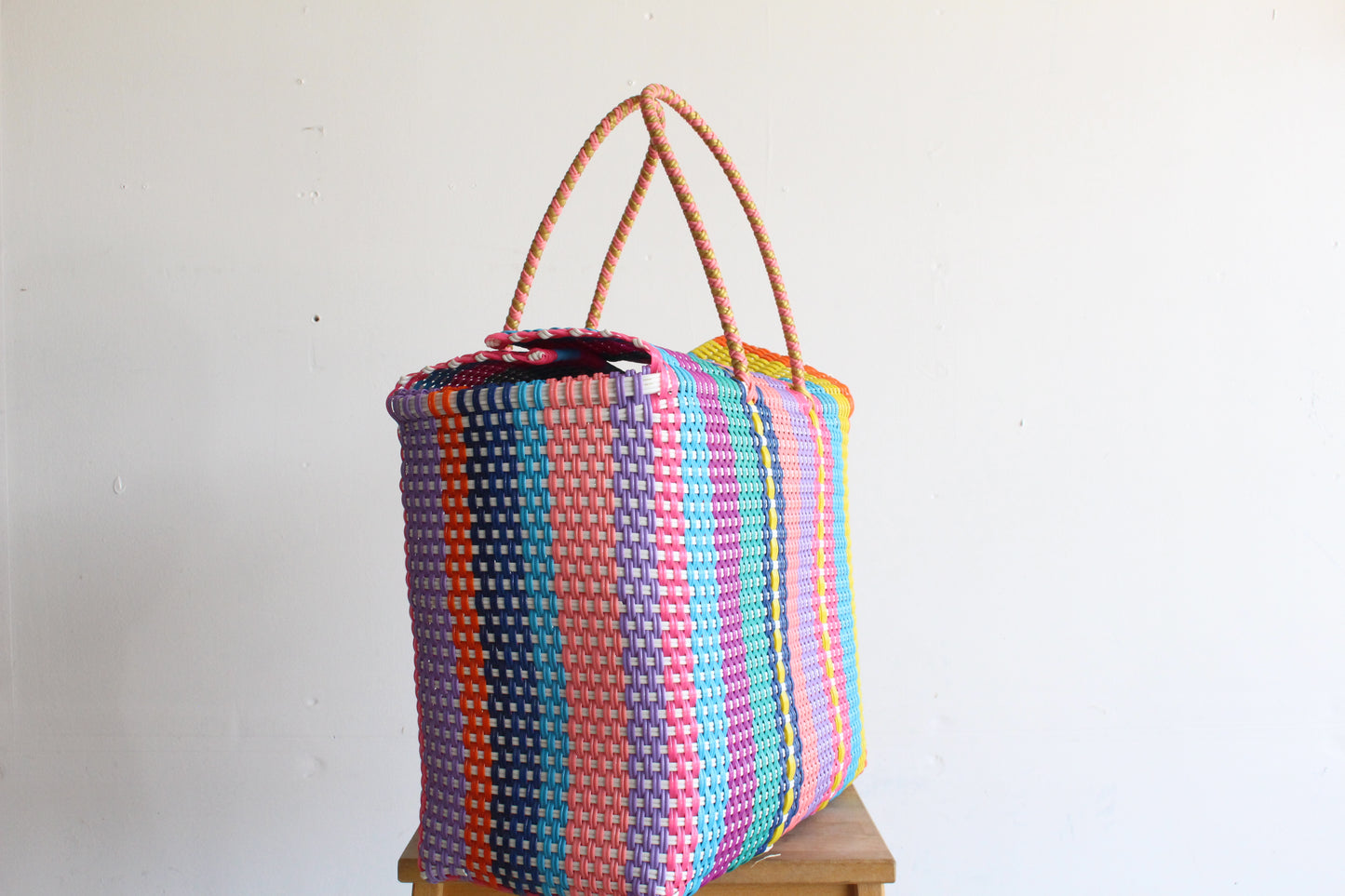 Colorful Handwoven Mexican Basket by MexiMexi