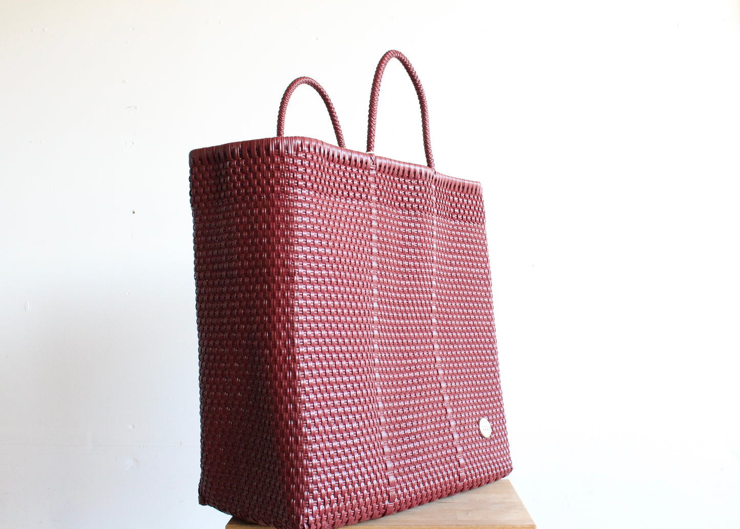 Burgundy Handwoven Mexican Tote by MexiMexi