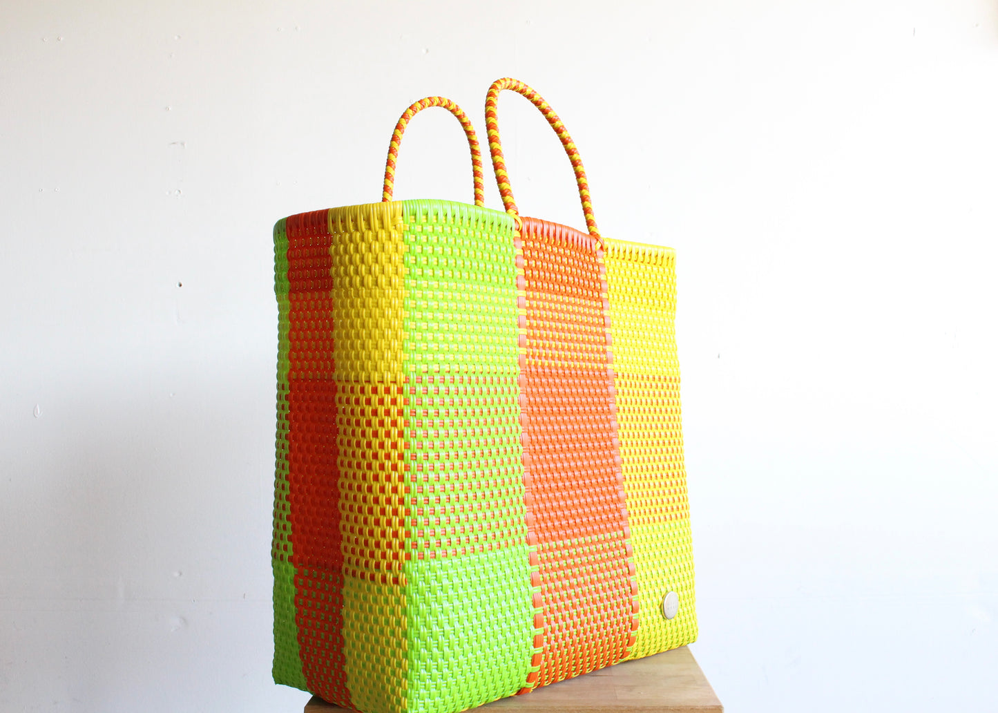 Yellow, Orange & Green Handwoven Mexican Tote by MexiMexi