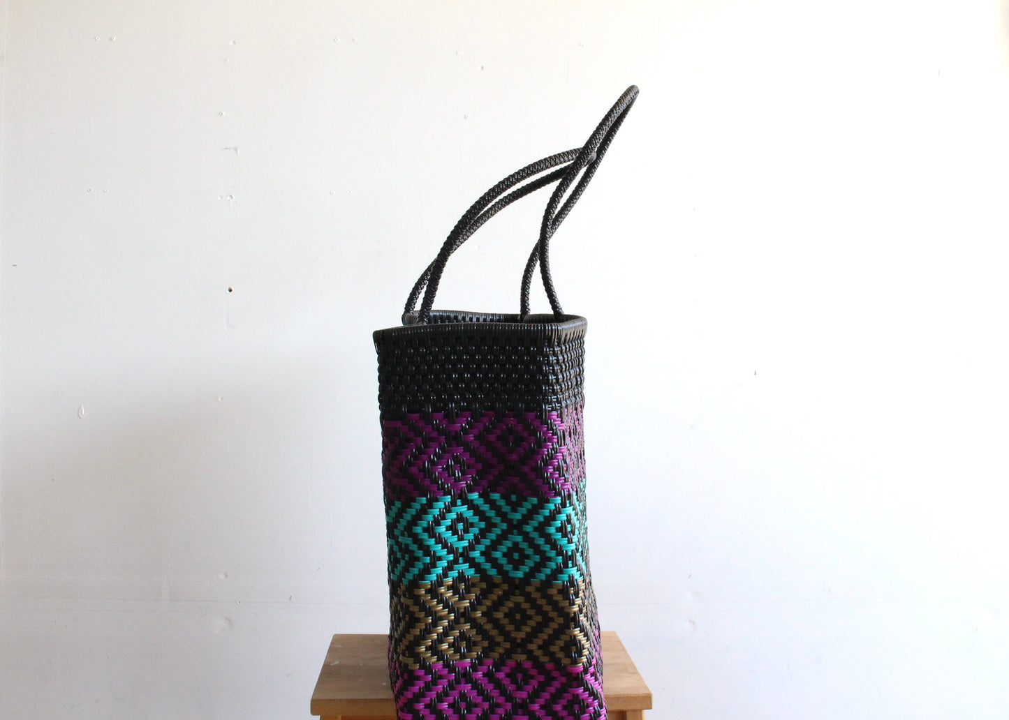 Black With colors Handwoven Mexican Tote by MexiMexi
