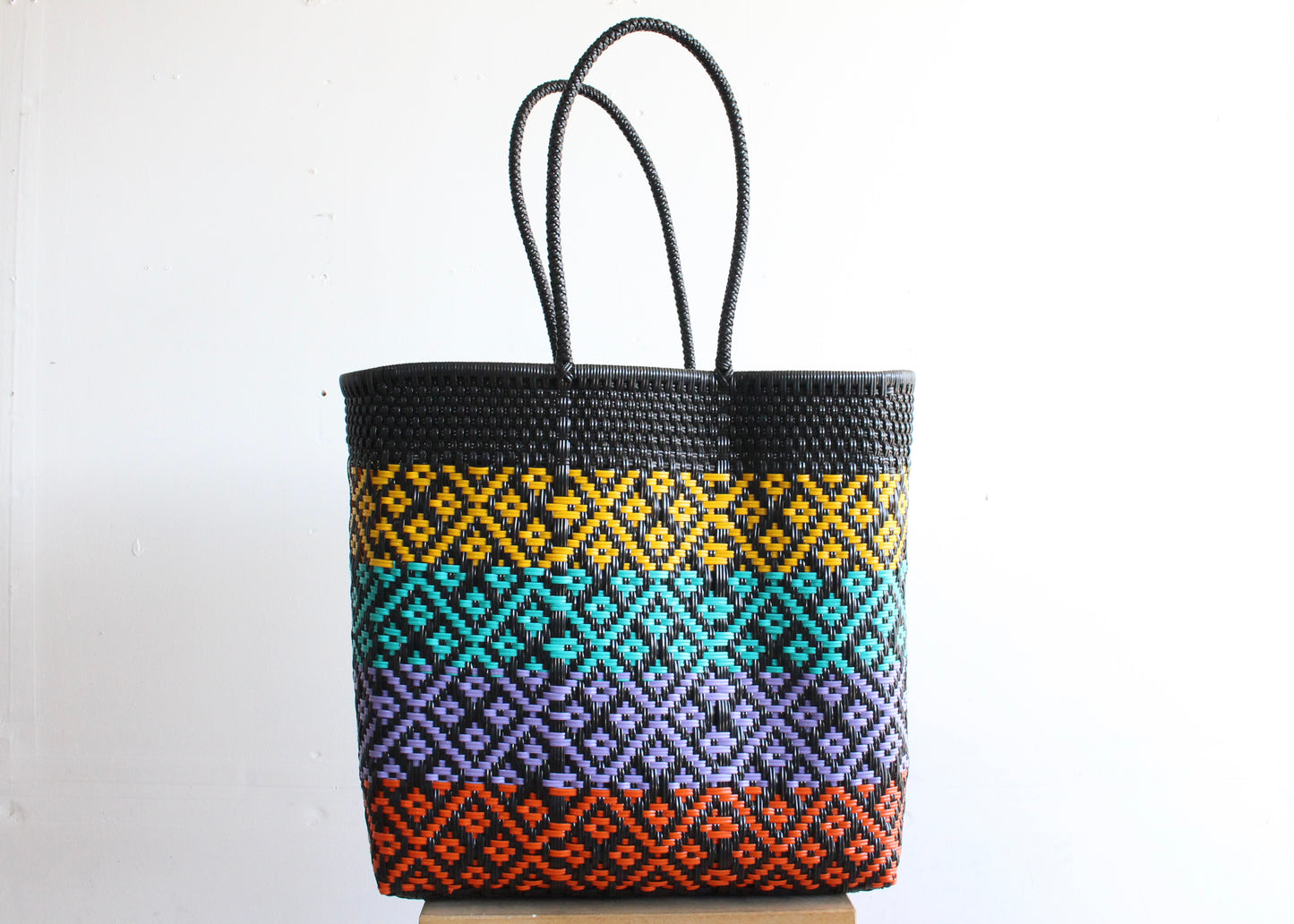 Black and colors Handwoven Mexican Tote by MexiMexi