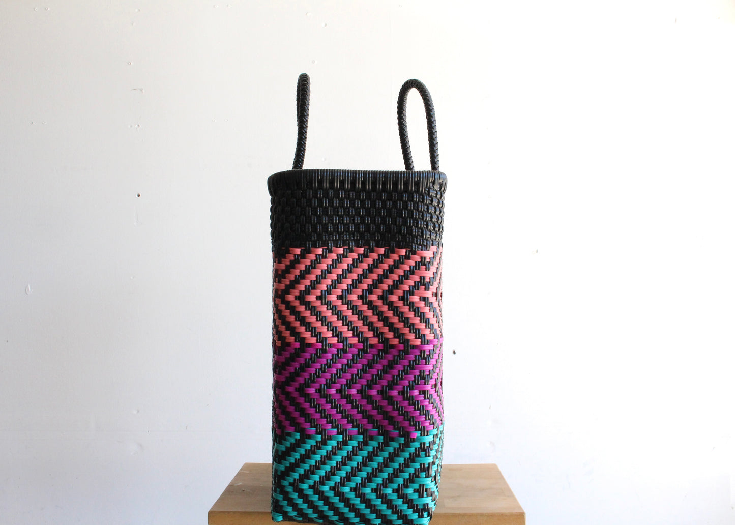 Black with colors Handwoven Mexican Tote by MexiMexi