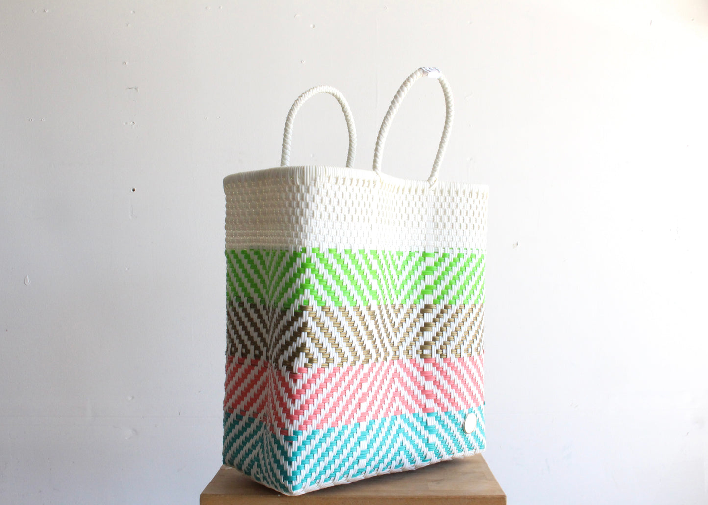 White & Colors Handwoven Mexican Tote by MexiMexi