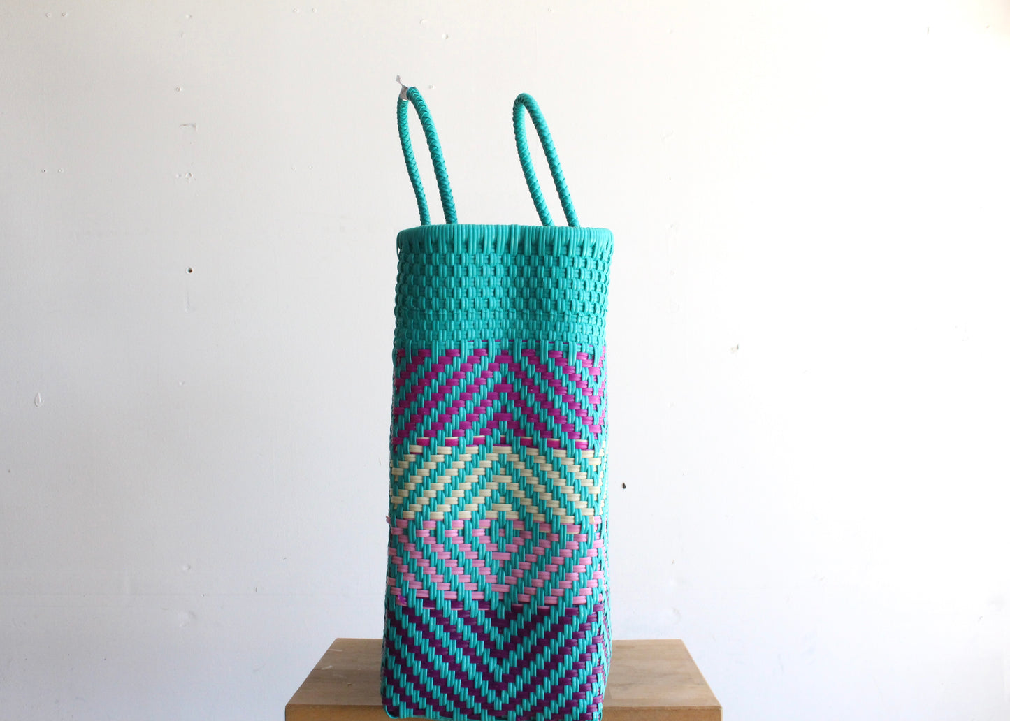 Aqua & Colors handwoven Mexican Tote by MexiMexi