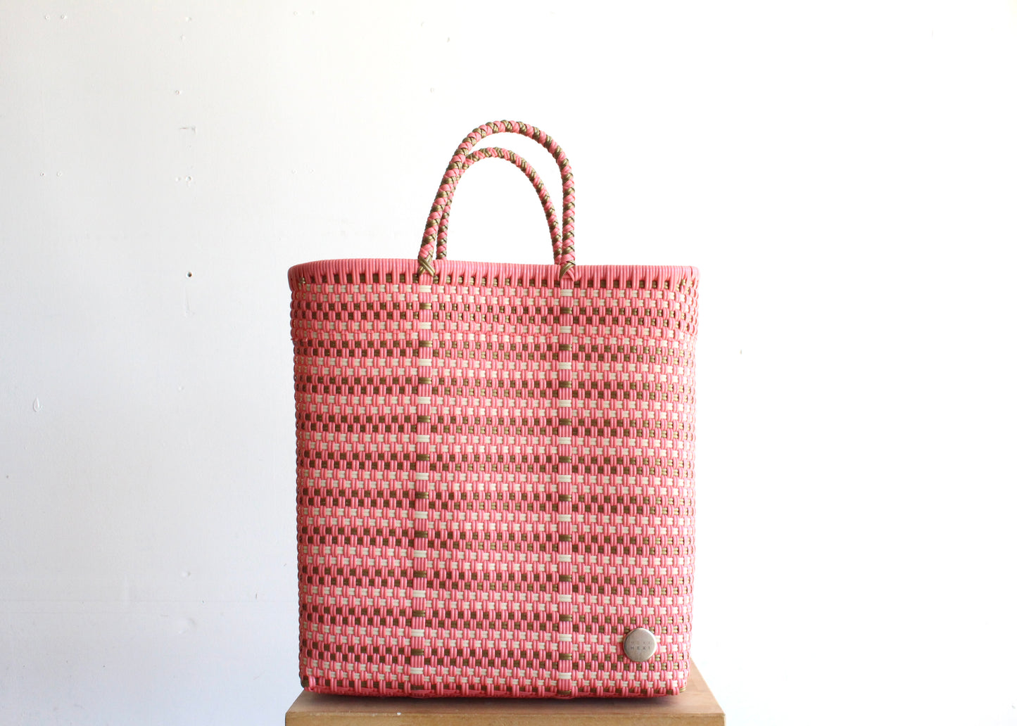 Coral & Gold handwoven Mexican Tote by MexiMexi