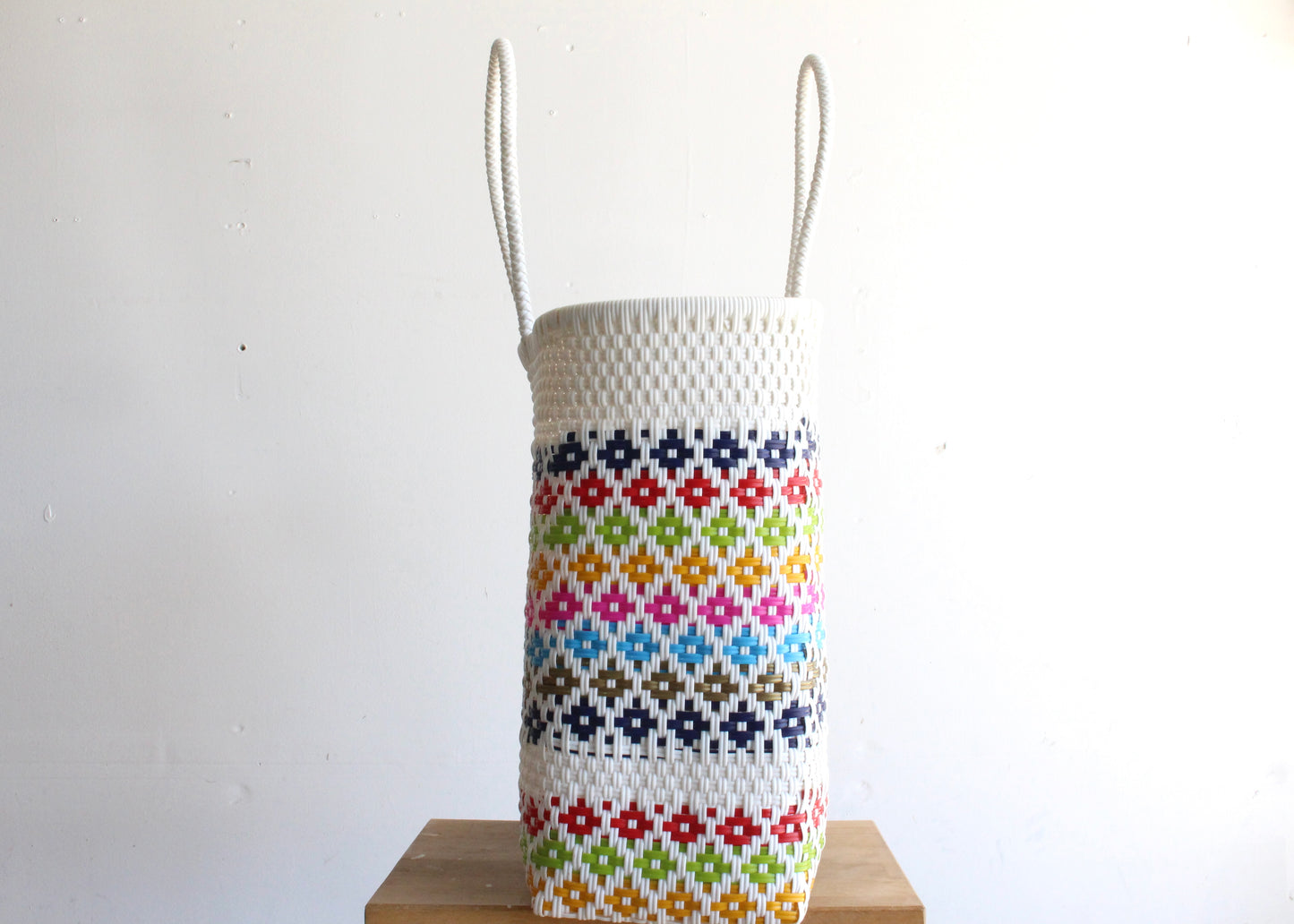 White & Colors Handwoven Mexican Tote by MexiMexi