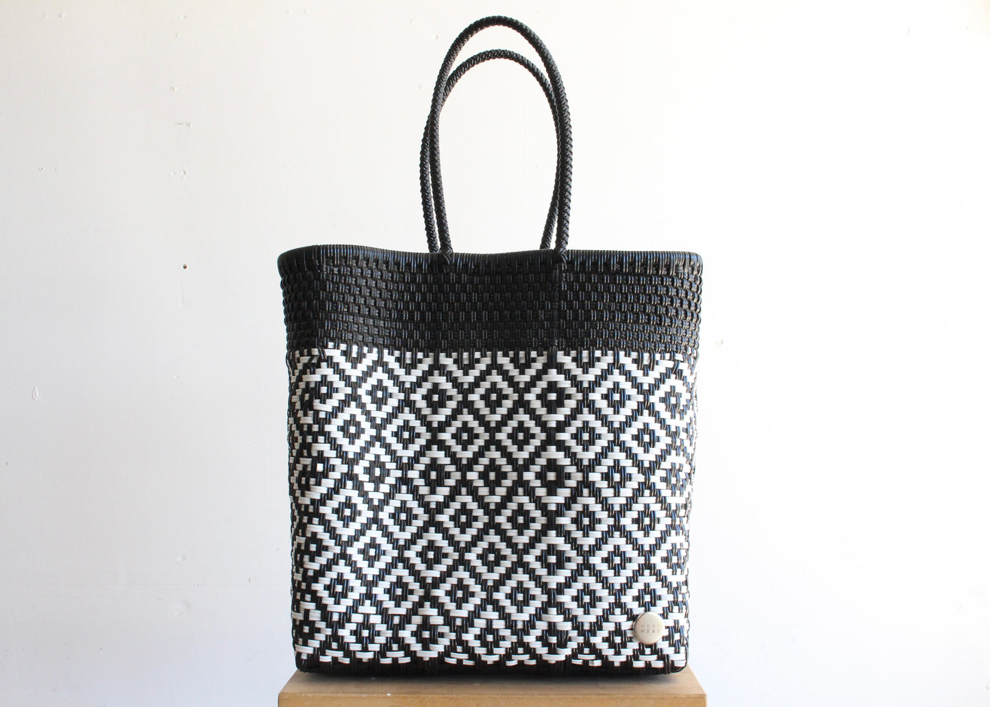 Black & White Handwoven Mexican Tote by MexiMexi