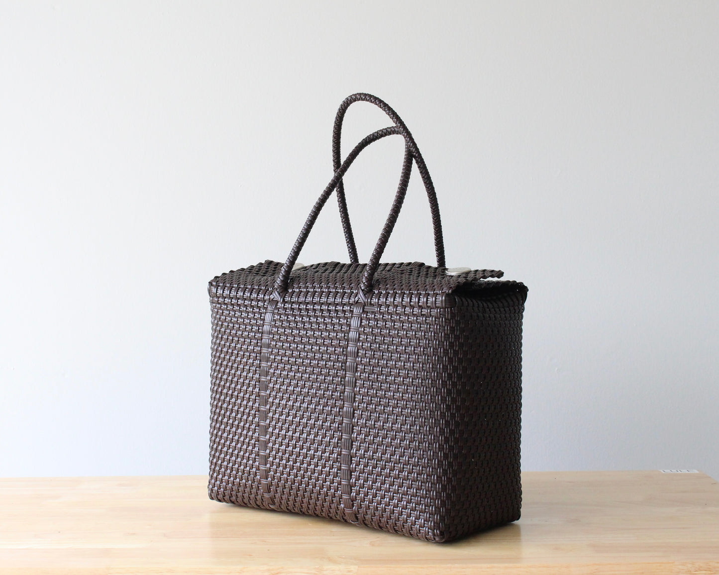 Dark Brown Handwoven Handbag by MexiMexi