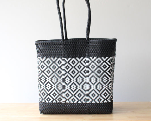 Black & White Mexican Tote Bag by MexiMexi