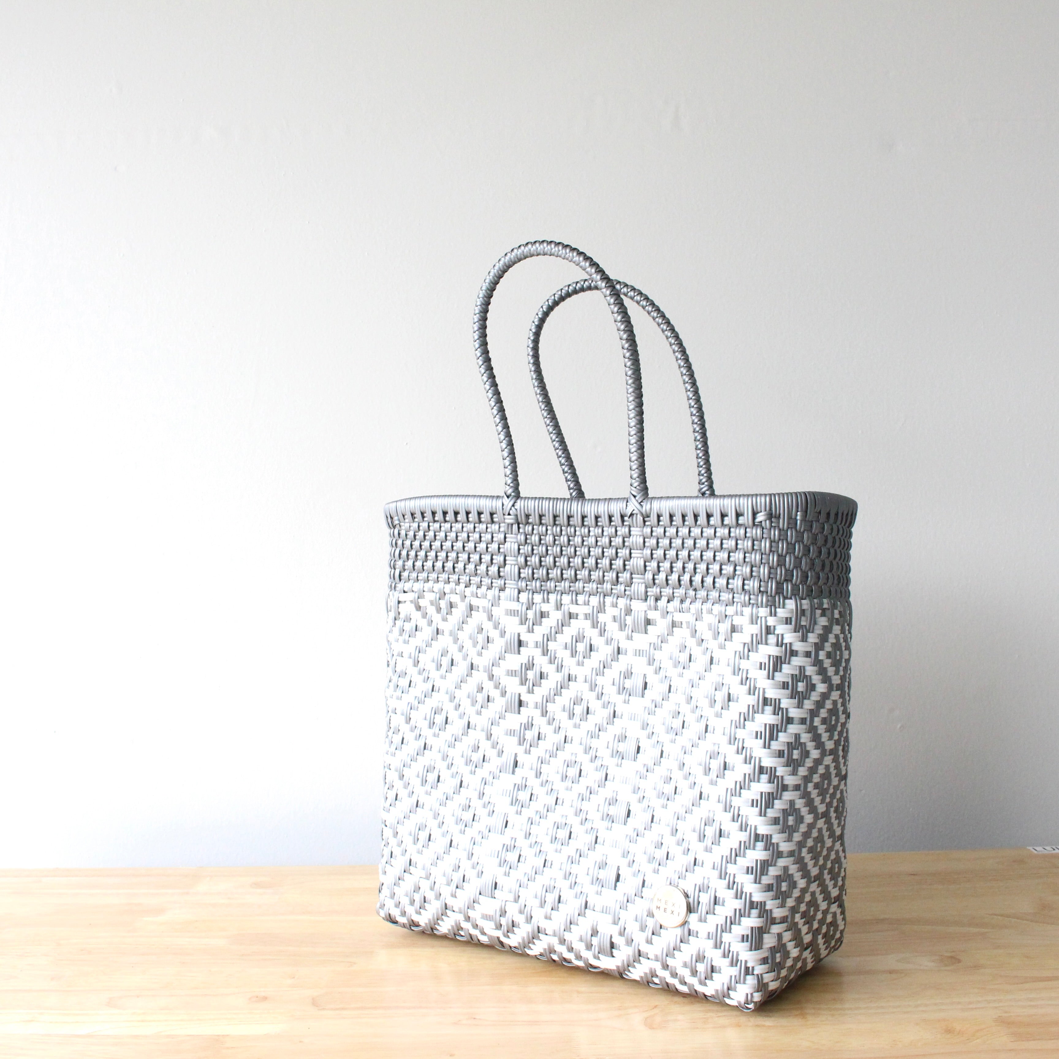woven plastic tote from Mexico