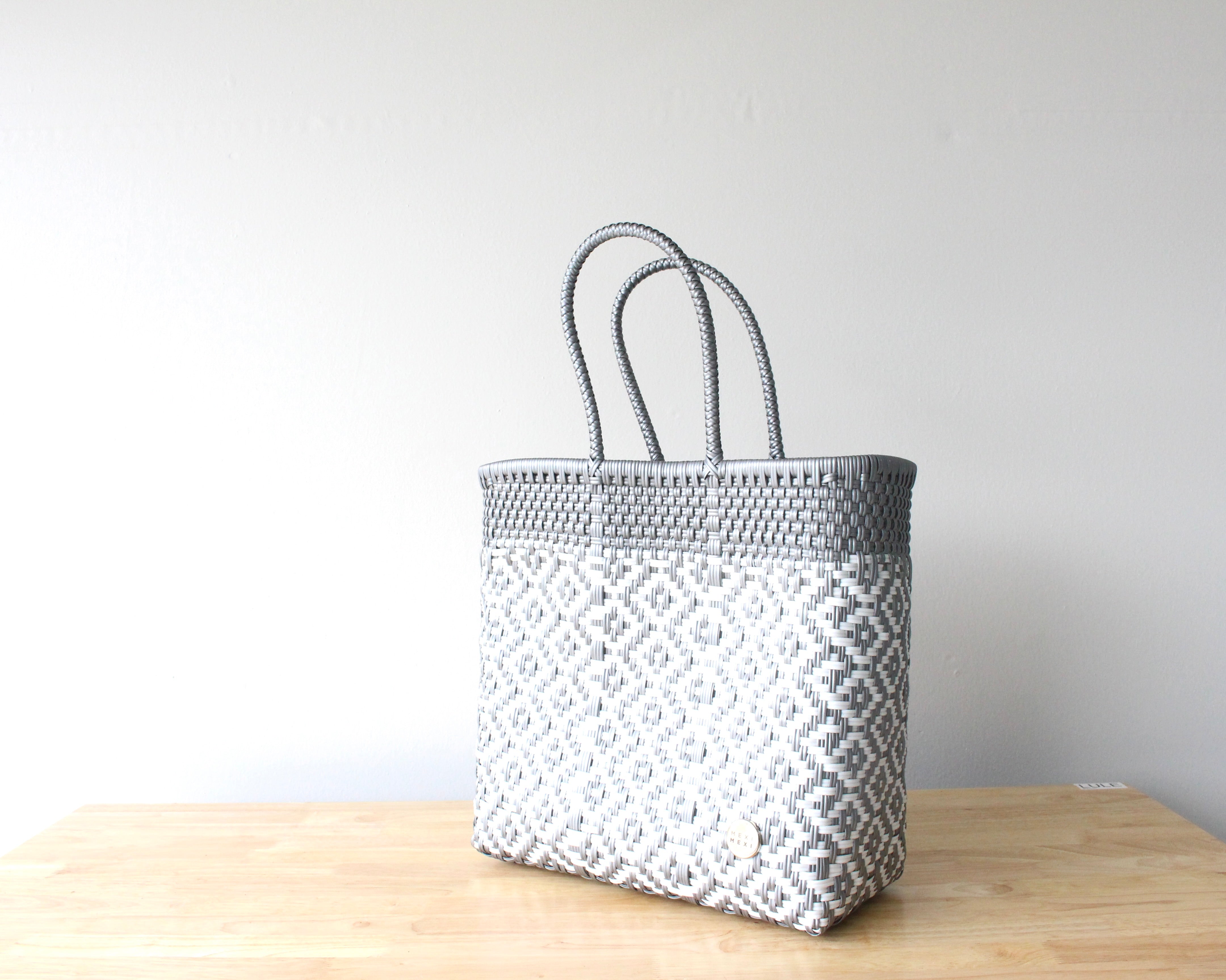woven plastic tote from Mexico
