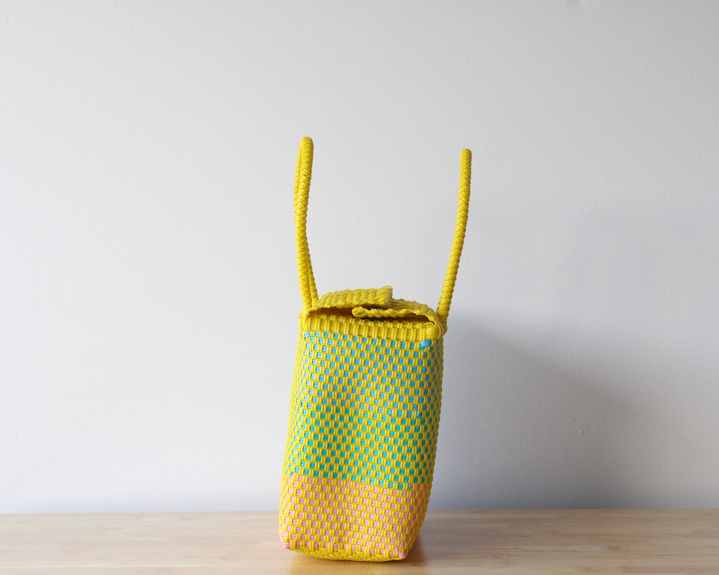 MexiMexi Handbag – Yellow & Blue Woven Tote – Handmade in Mexico