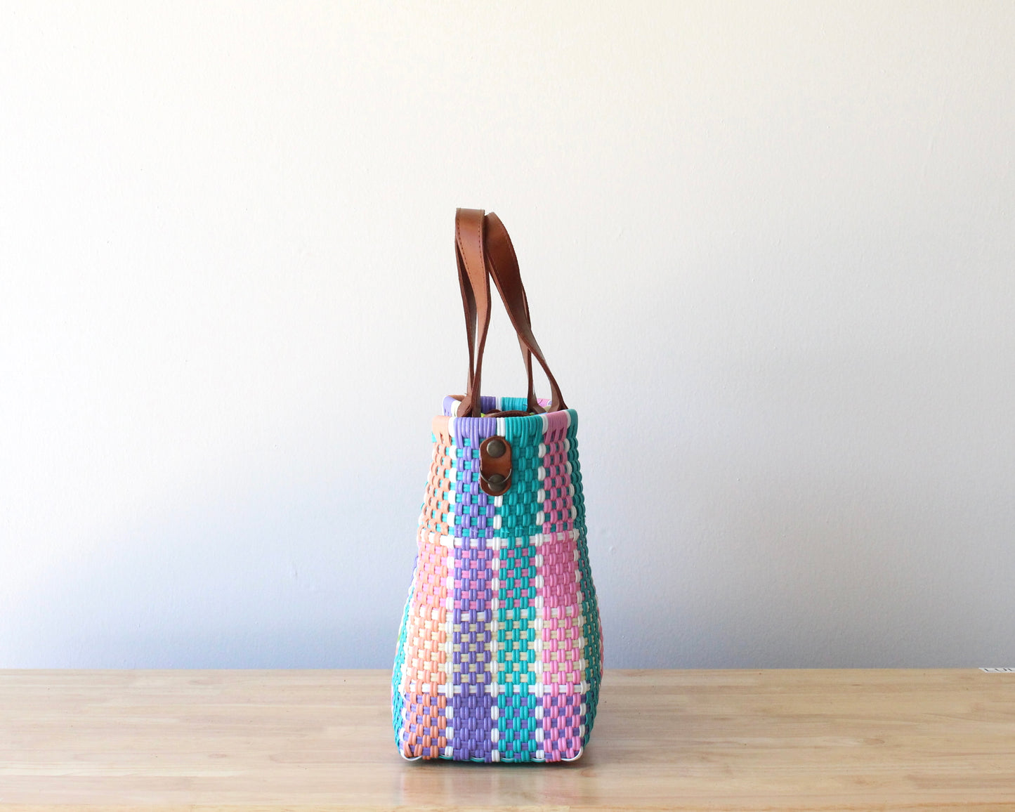 MexiMexi Multicolor Rectangle Pattern Bag – Handmade Purse with Leather Strap