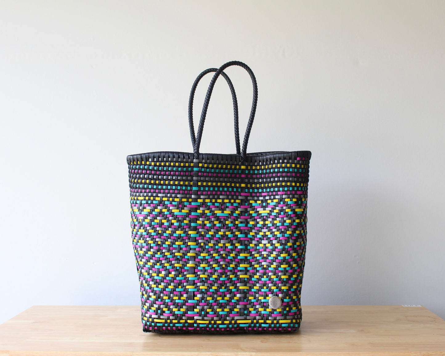 Mercado Large Tote – Black with Neon Accents