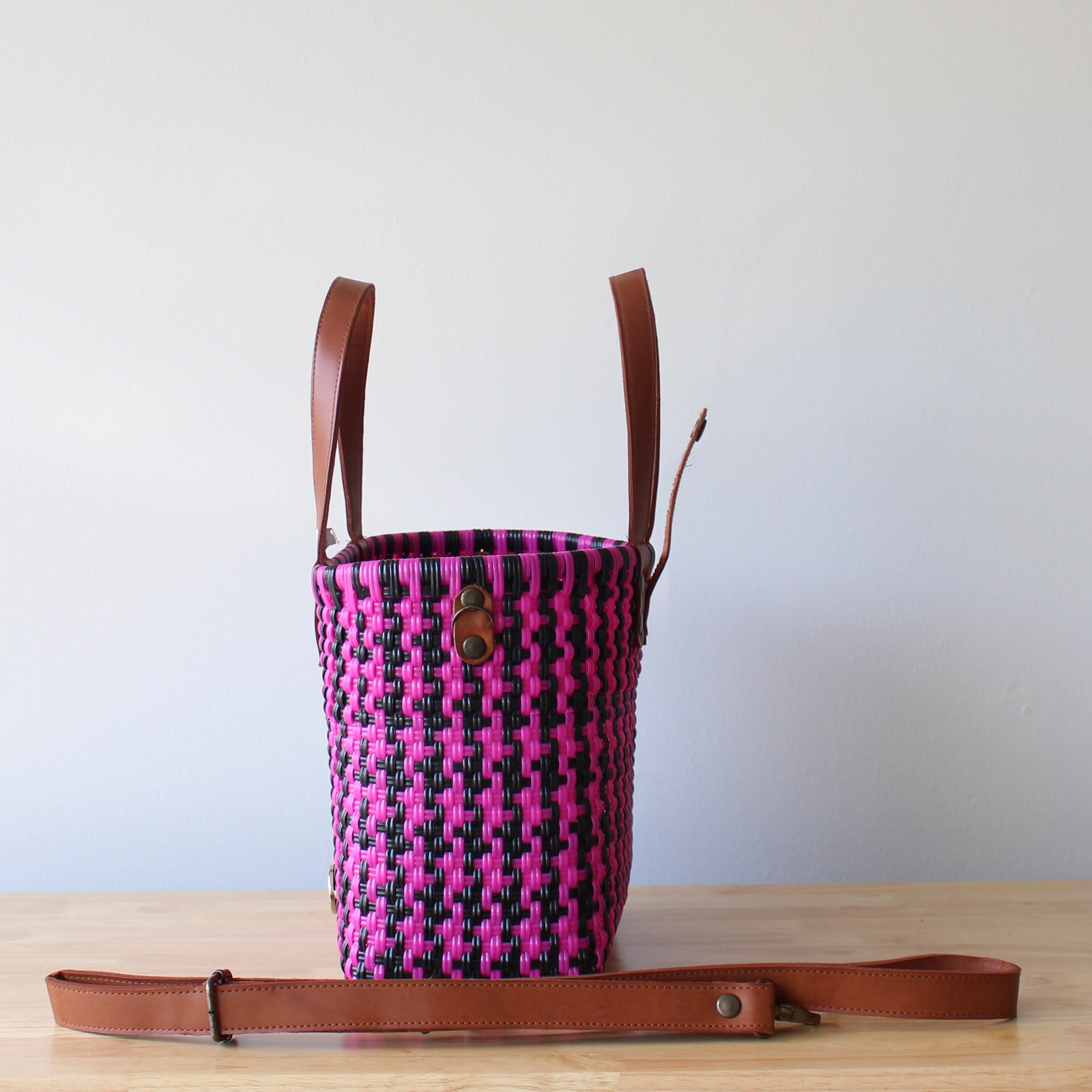 Handmade recycled plastic purse made in Mexico