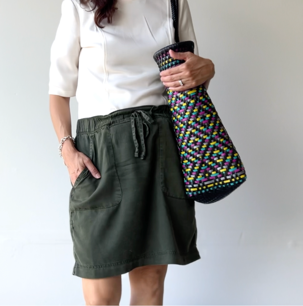 Mercado Large Tote – Black with Neon Accents