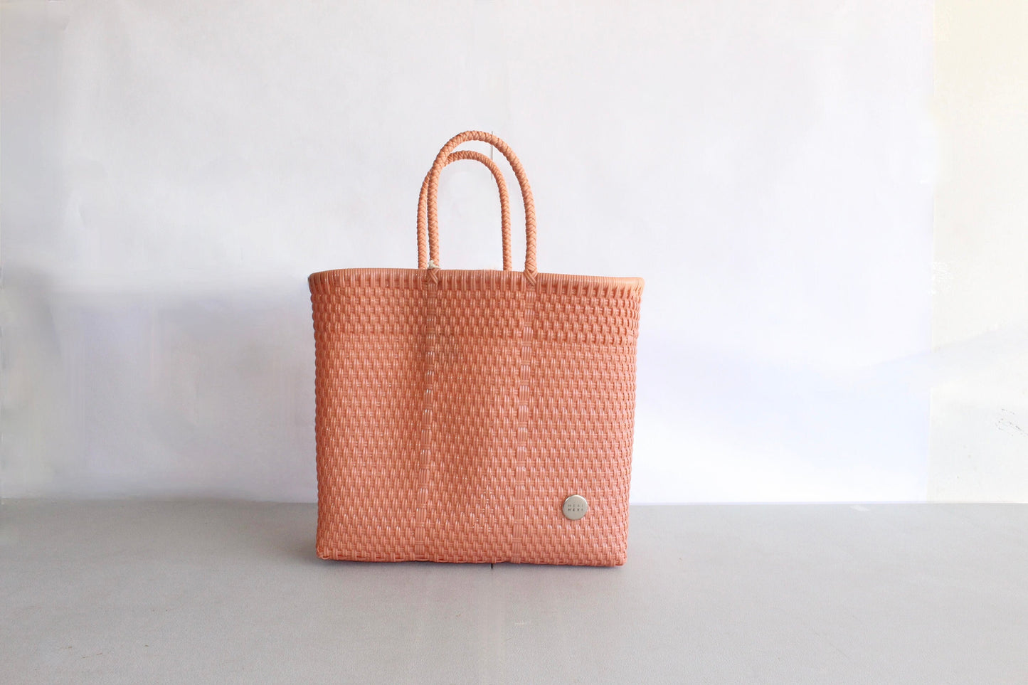 Peach Handwoven Tote bag, Picnic Basket, Beach Bag, Getaway Bag, Picnic Bag, Weekend Bag, Travel Bag, Mexican Gift, Mexican Bag,