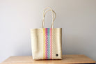 Handwoven Tote made from recyclable plastic perfect for grocery shopping