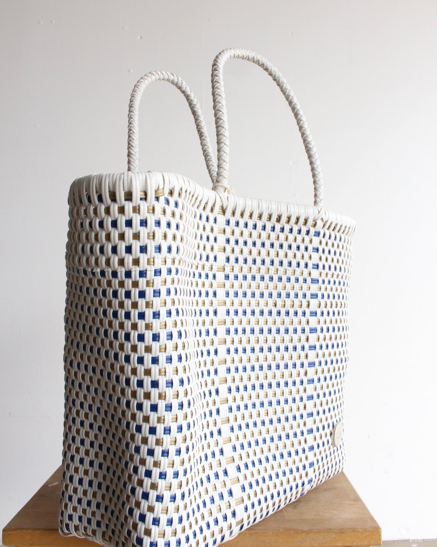 White with Colors Handwoven Tote bag by MexiMexi
