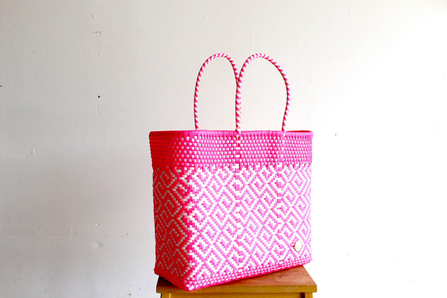 Hot Pink & White Tote bag by MexiMexi