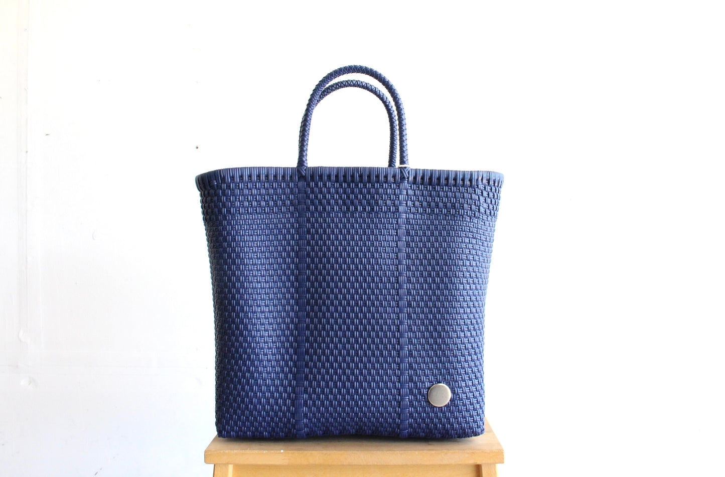 Navy Blue Handwoven Tote bag by MexiMexi