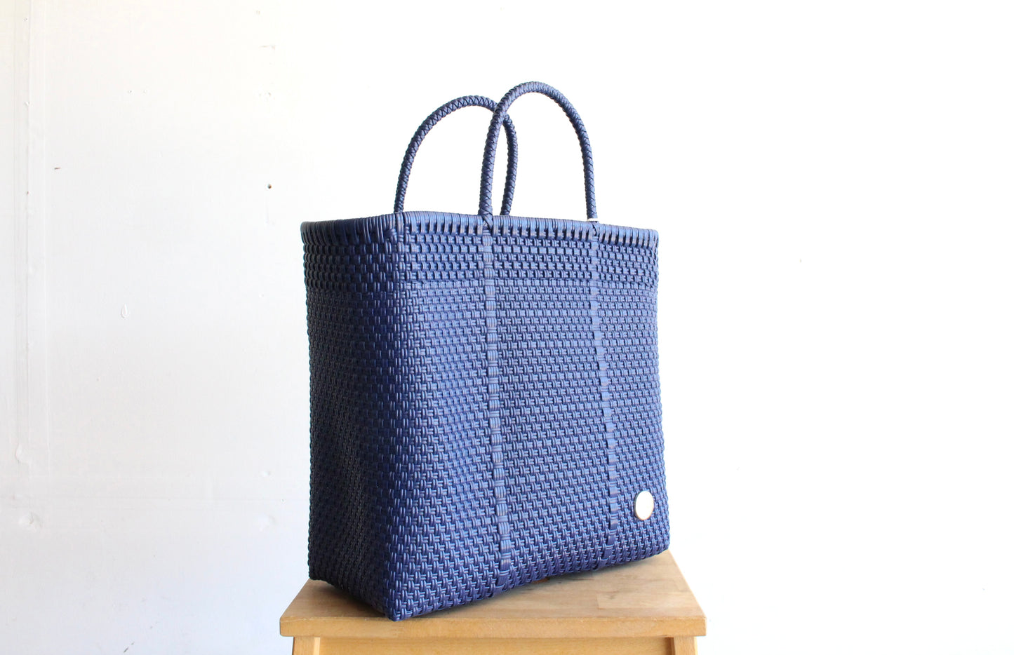 Navy Blue Handwoven Tote bag by MexiMexi