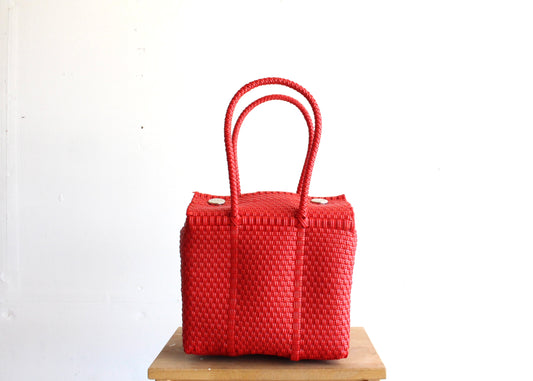 Red Handwoven Handbag by MexiMexi
