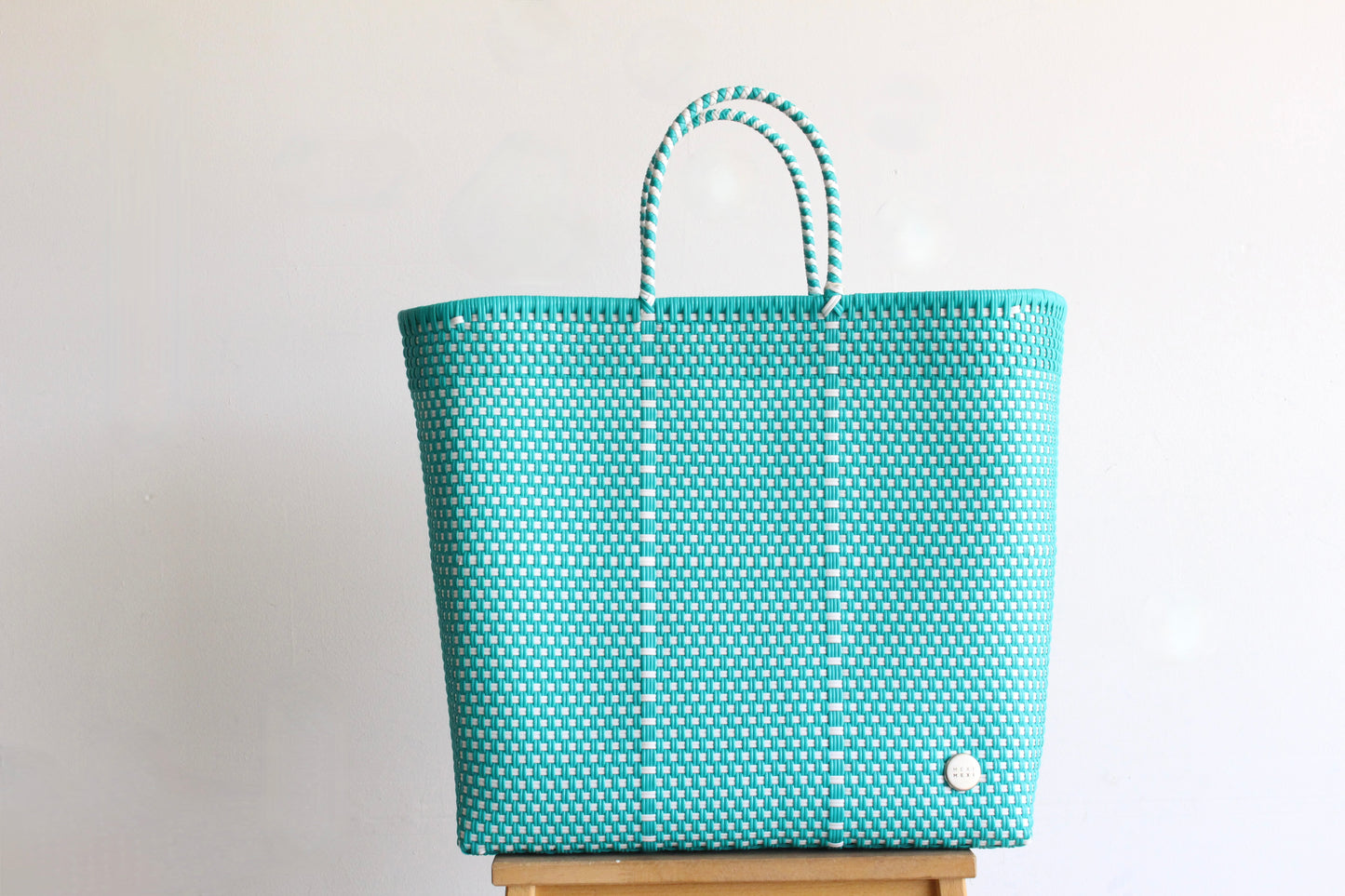 Blue and White Handwoven Mexican Tote by MexiMexi