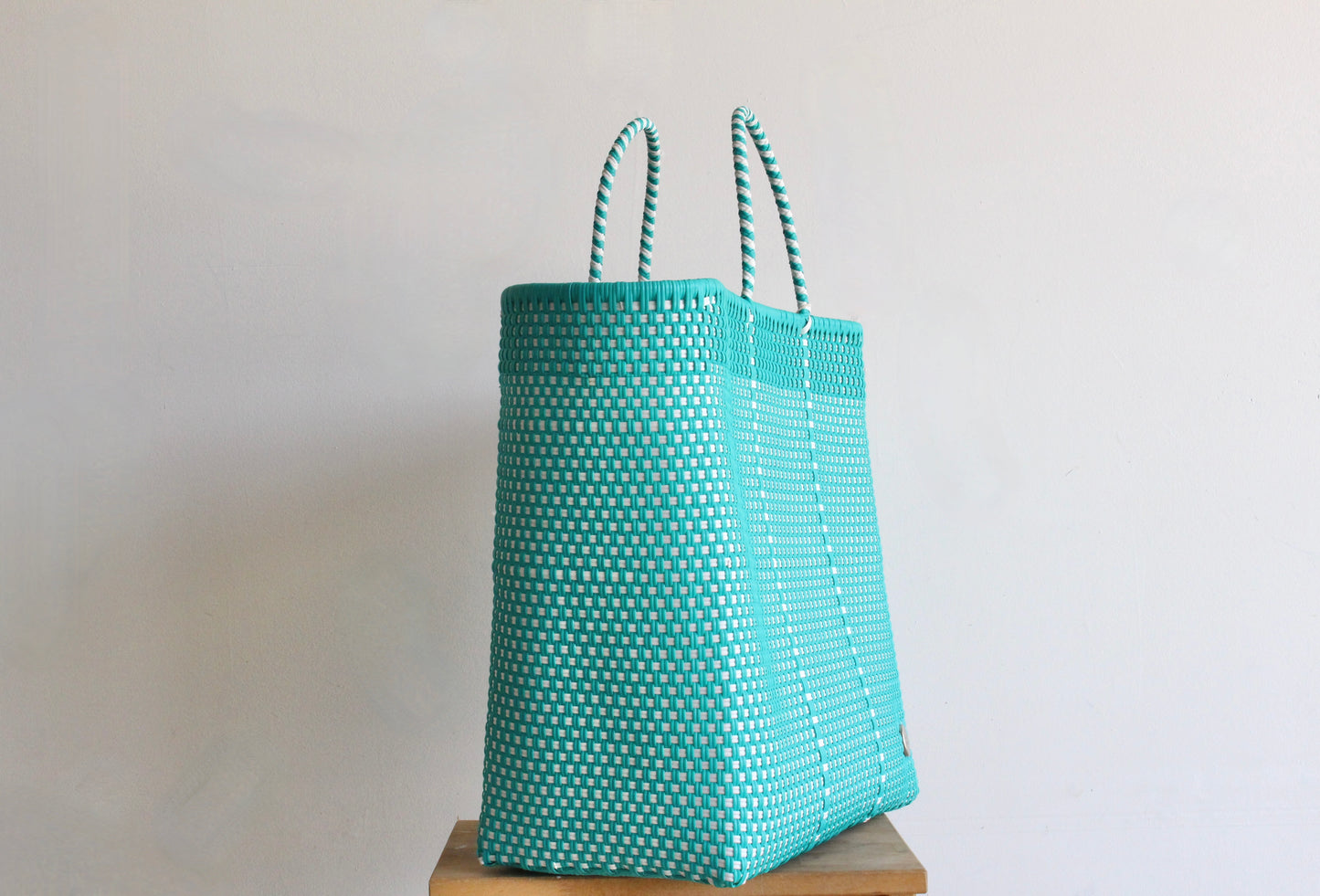 Blue and White Handwoven Mexican Tote by MexiMexi