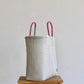 Pink and White Handwoven Tote bag