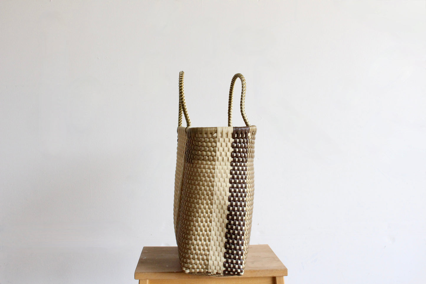 Gold, Beige, and Brown Handwoven Tote bag