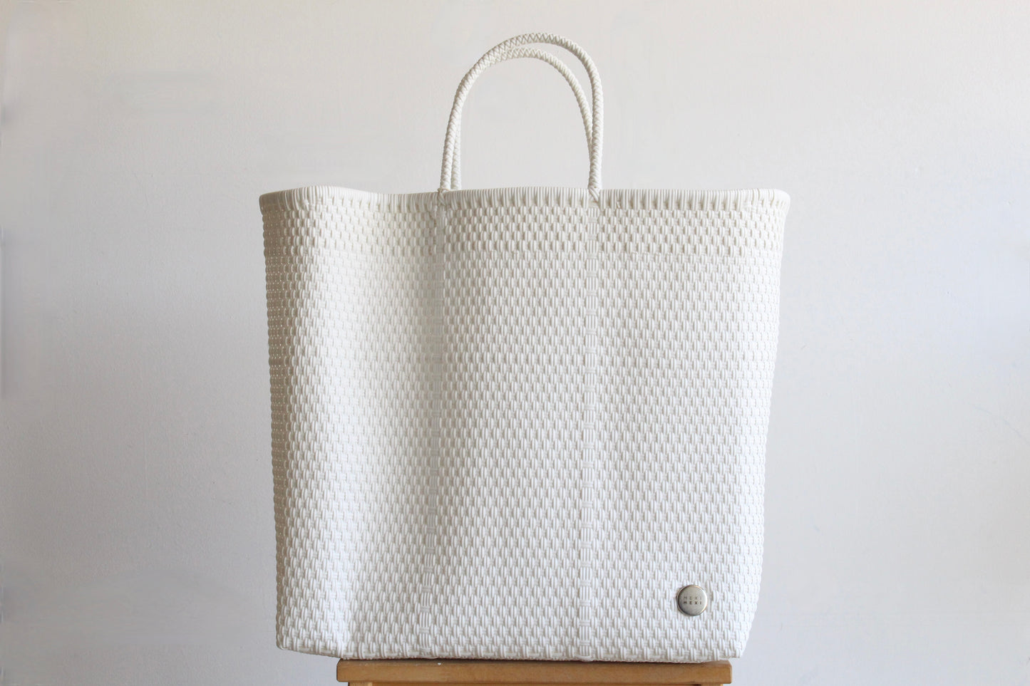 White Handwoven Mexican Tote by MexiMexi