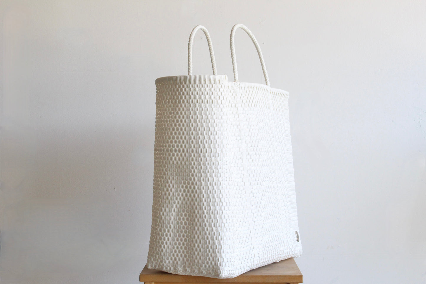 White Handwoven Mexican Tote by MexiMexi