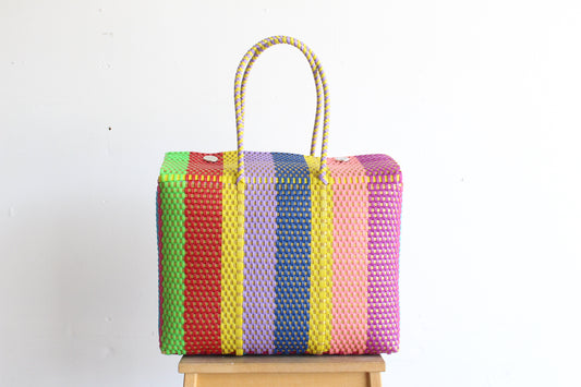 Colorful Handwoven Mexican Basket by MexiMexi
