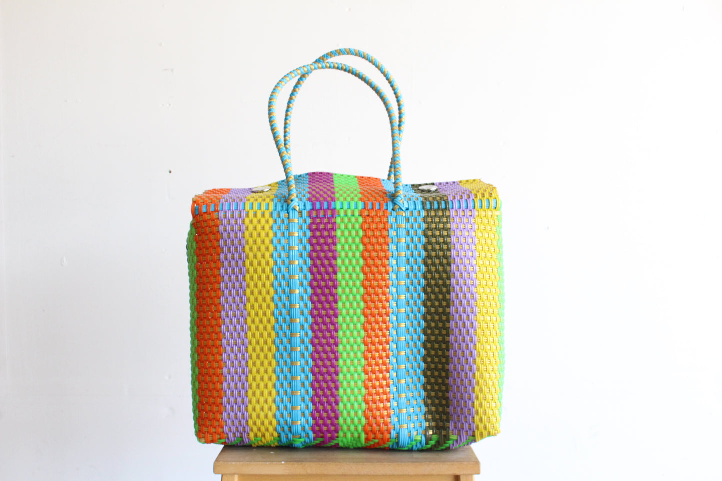 Colorful Handwoven Mexican Basket by MexiMexi
