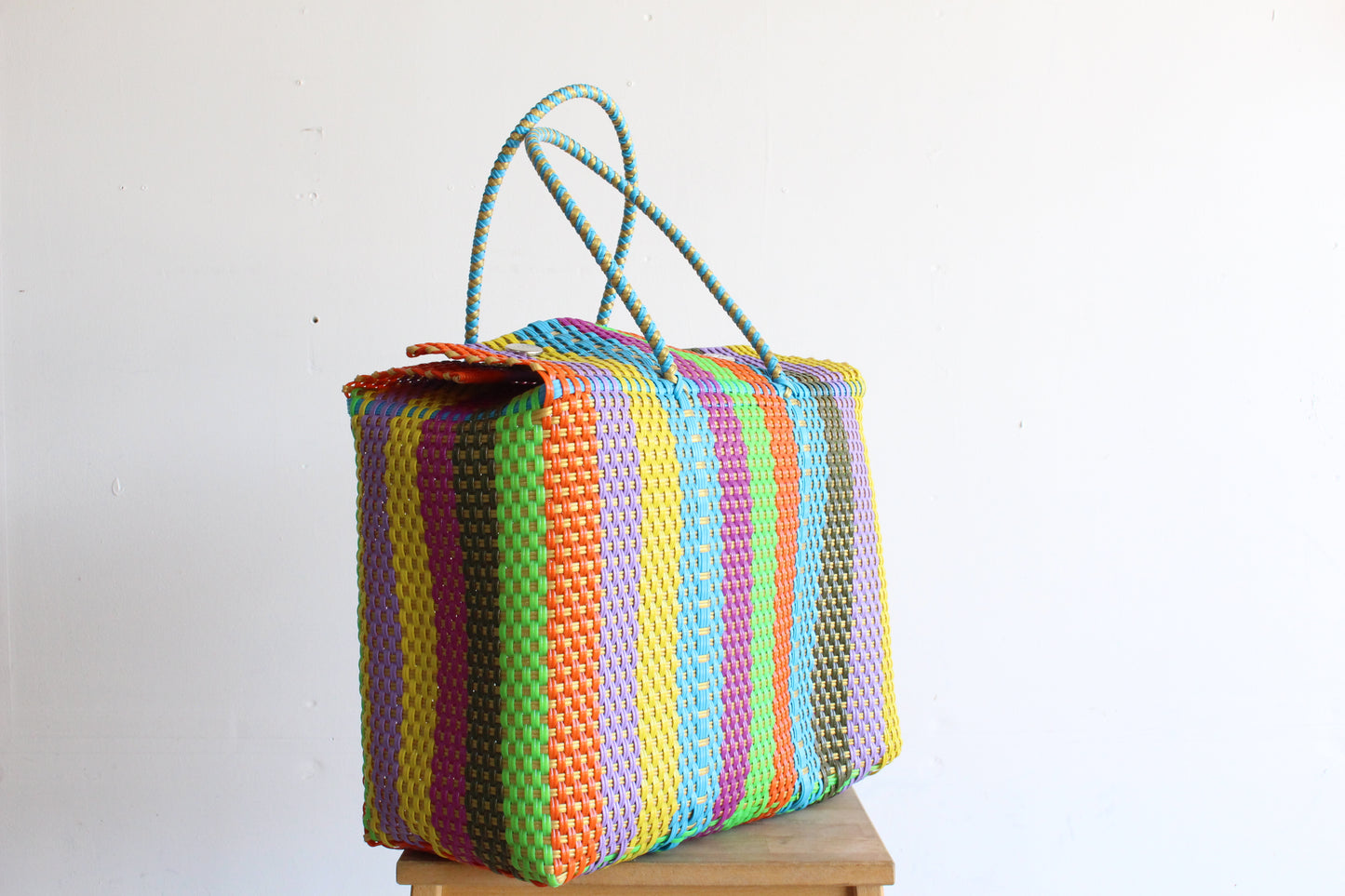 Colorful Handwoven Mexican Basket by MexiMexi